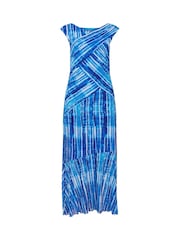 Joe Browns Blue Asymmetric Mesh Fluted Dress - Image 5 of 5