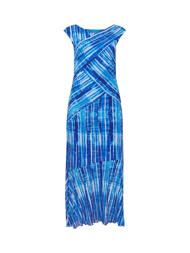 Joe Browns Blue Asymmetric Mesh Fluted Dress - Image 5 of 5