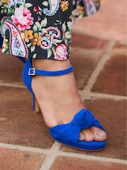Joe Browns Blue Knotted Open Toe Ankle Strap Heels - Image 2 of 7