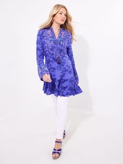 Joe Browns Blue Bird Print Lace Detail Tunic - Image 2 of 5