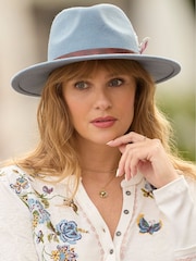 Joe Browns Blue Premium Wool Fedora Hat - Image 1 of 4
