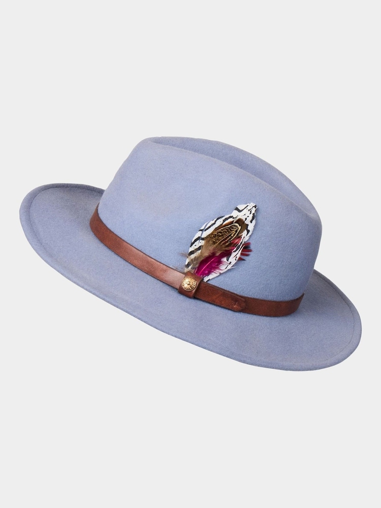 Blauw - Joe Browns Premium Wool Fedora Hat - Image 3 of 4