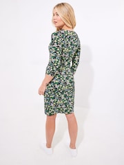 Joe Browns Black Ditsy Rouched Jersey Wrap Dress - Image 5 of 7