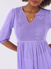 Joe Browns Purple Lace Panel Jersey Top - Image 4 of 5