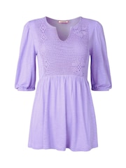 Joe Browns Purple Lace Panel Jersey Top - Image 5 of 5