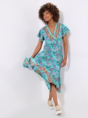 Joe Browns Blue Boho Border Print Maxi Dress - Image 2 of 5