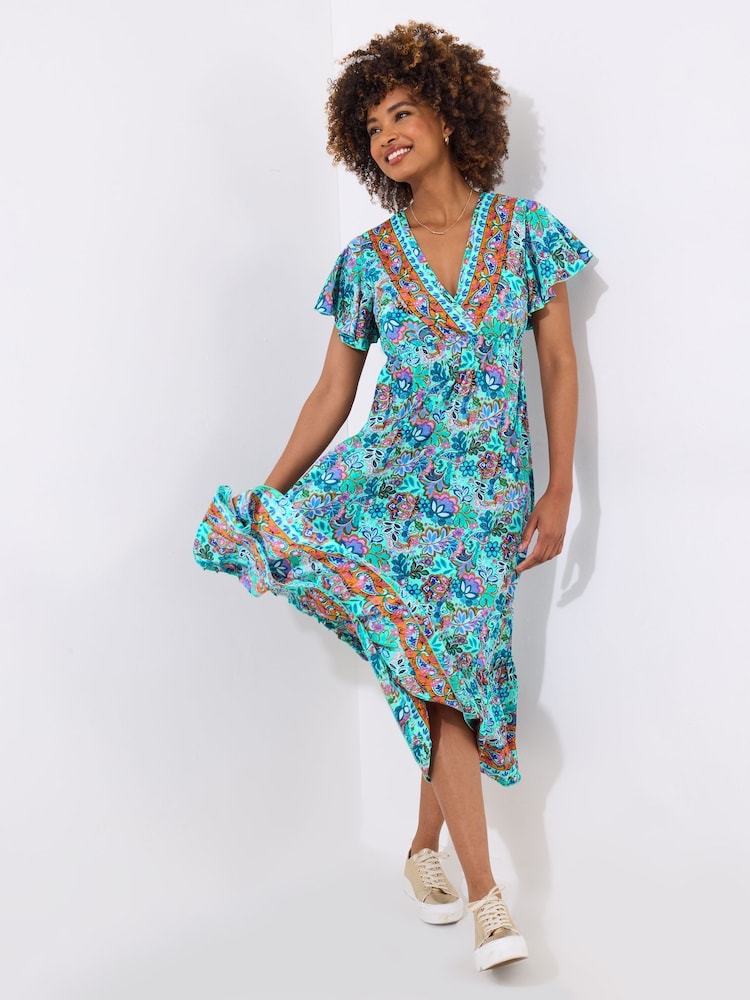 Joe Browns Blue Boho Border Print Maxi Dress - Image 2 of 5