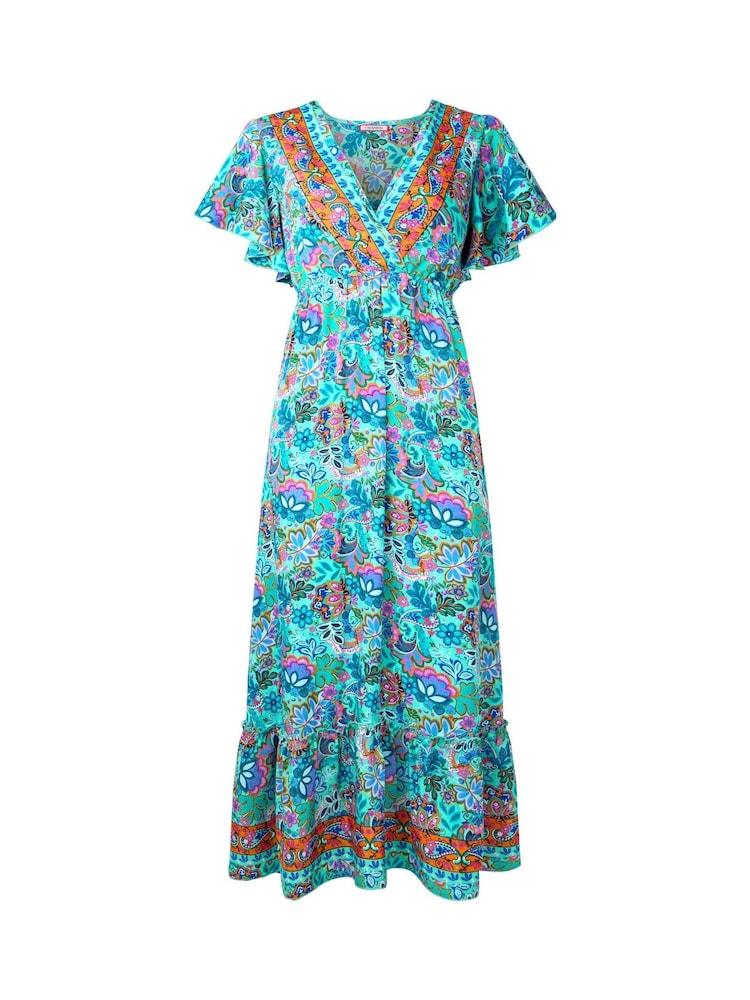 Joe Browns Blue Boho Border Print Maxi Dress - Image 5 of 5