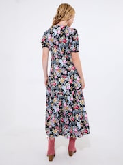 Joe Browns Black Lace Trim Floral Print Maxi Dress - Image 4 of 7