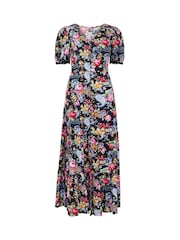 Joe Browns Black Lace Trim Floral Print Maxi Dress - Image 7 of 7
