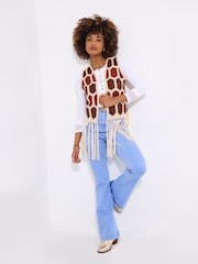 Joe Browns Boho Crochet Fringe Gilet - Изображение 3 из 5
