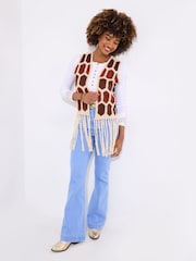 Joe Browns Boho Crochet Fringe Gilet - Изображение 4 из 5