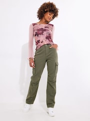 Joe Browns Green Relaxed Fit Cargo 100% Cotton Joggers - Image 1 of 4