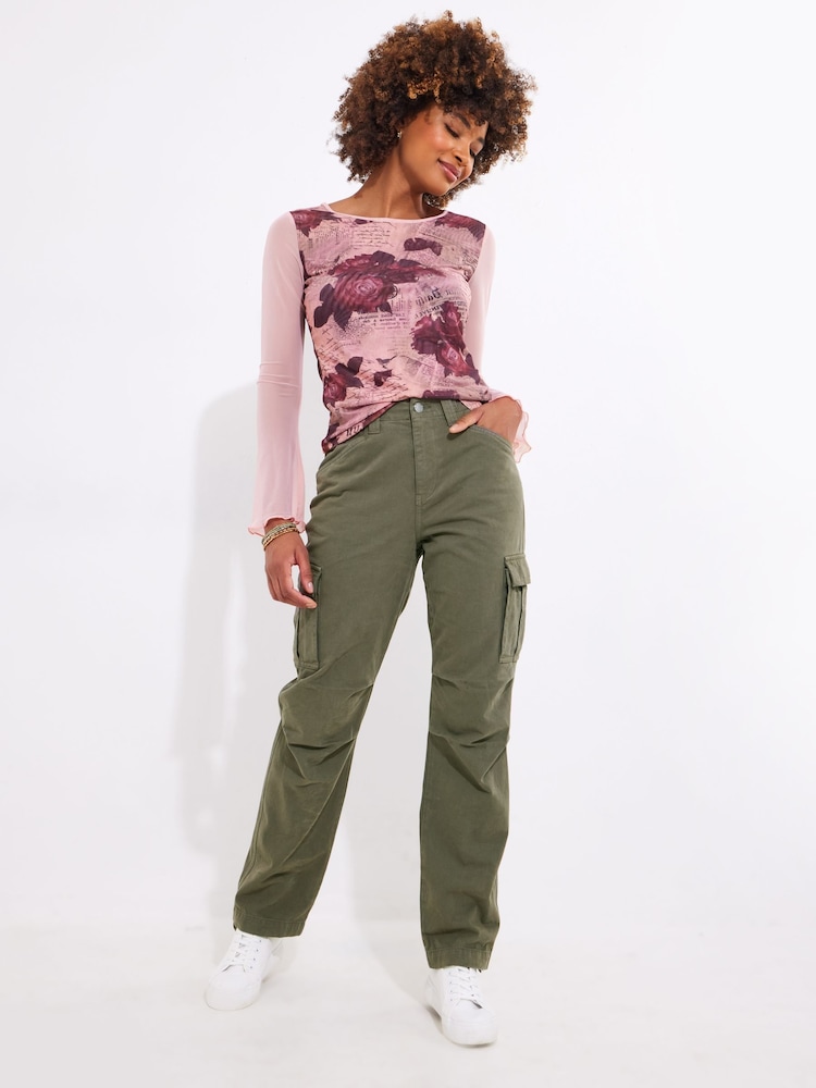 Joe Browns Green Relaxed Fit Cargo 100% Cotton Joggers - Image 1 of 4