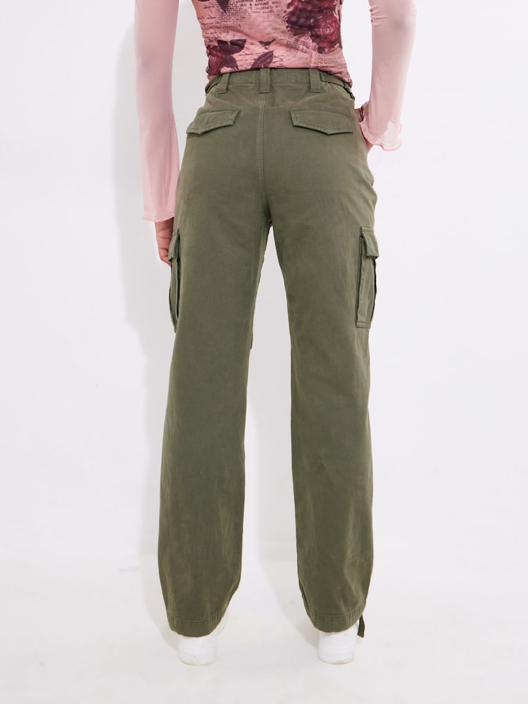 Joe Browns Green Relaxed Fit Cargo 100% Cotton Joggers - Image 2 of 4 Joe Browns Green Relaxed Fit Cargo 100% Cotton Joggers - Image 2 of 4