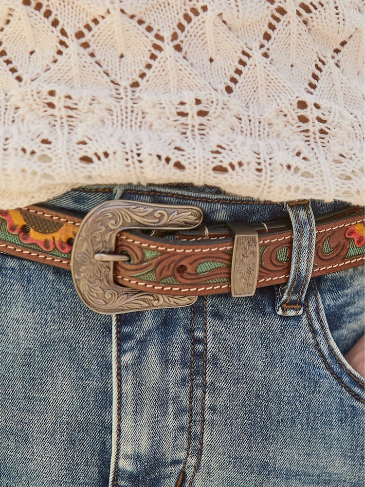 Joe Browns Brown Laser Detail Western Belt - Image 5 of 5