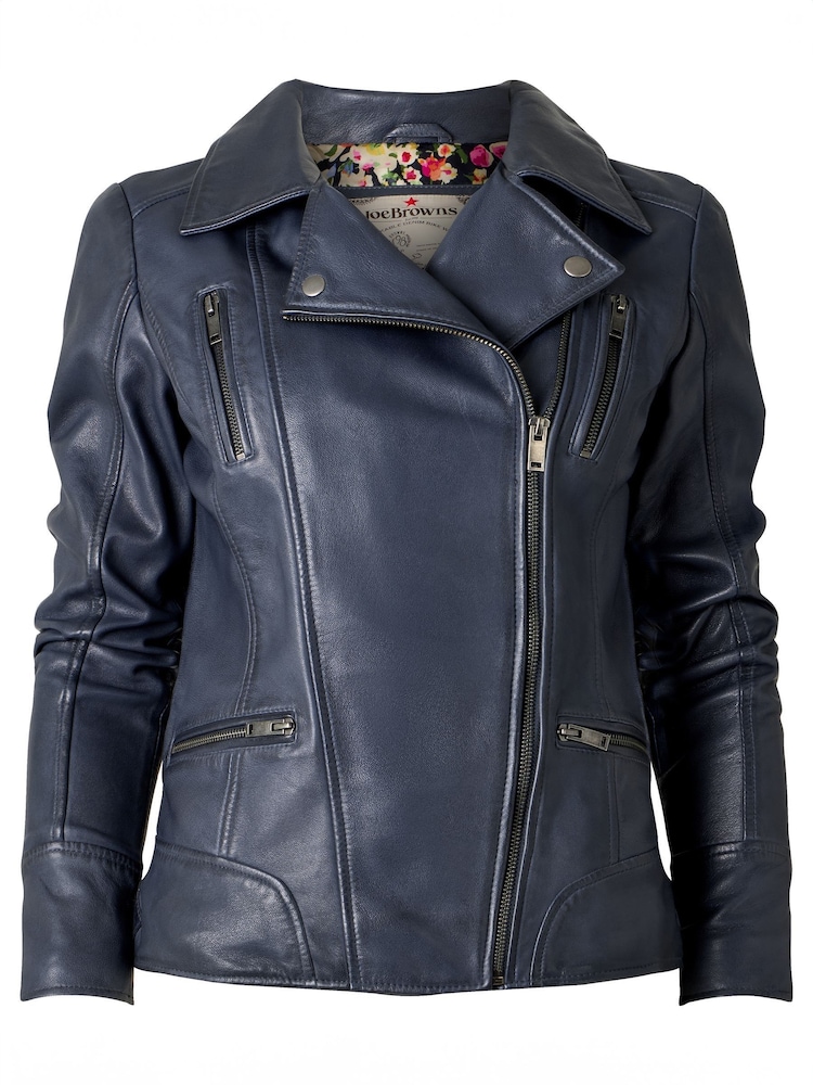 Joe Browns Blue Edgy Collared Biker Jacket - Image 5 of 5 Joe Browns Blue Edgy Collared Biker Jacket - Image 5 of 5