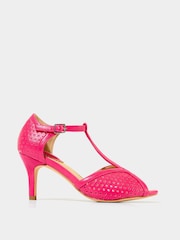 Joe Browns Pink Laser Cut T-Bar Heels - Image 1 of 4