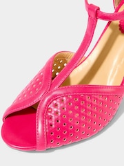 Joe Browns Pink Laser Cut T-Bar Heels - Image 4 of 4