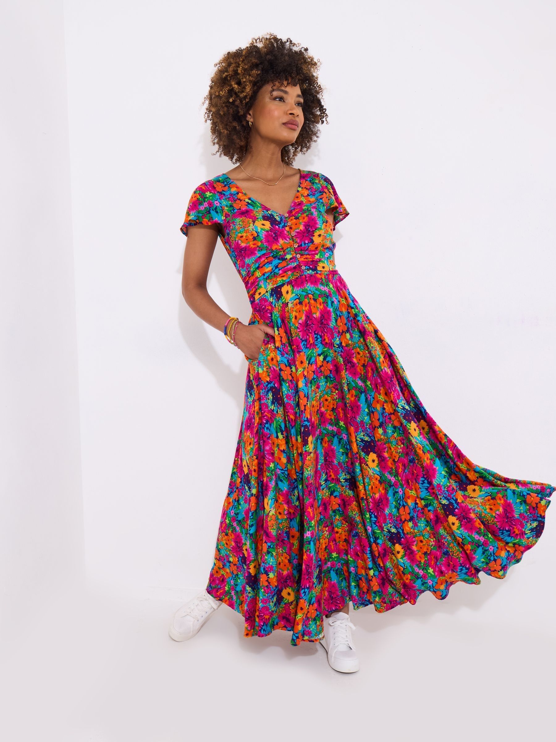 Buy Joe Browns Red Lace Panel Shirred Maxi Dress from Next USA