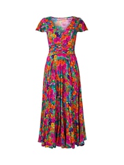 Joe Browns Red Lace Panel Shirred Maxi Dress - Image 7 of 7