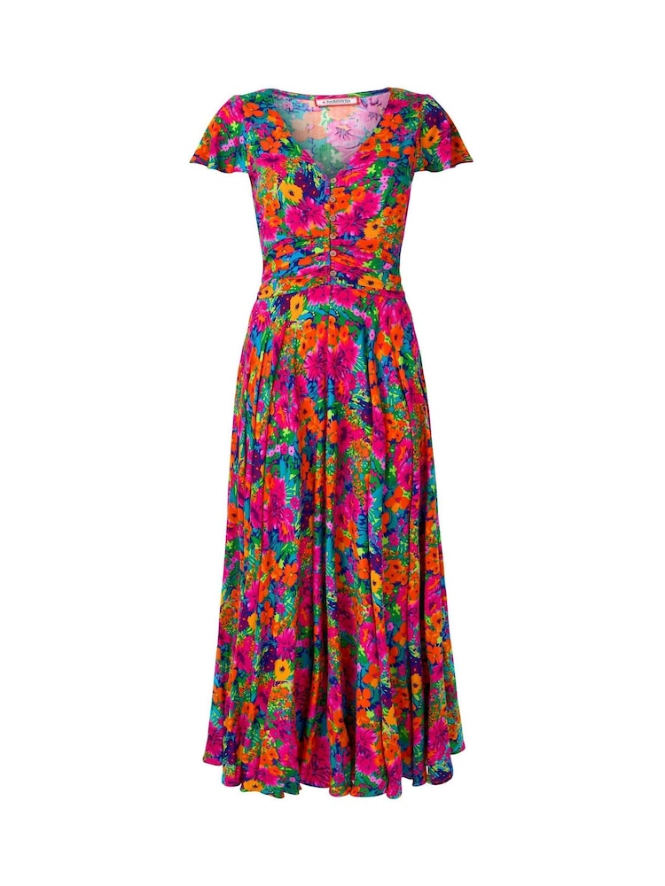 Joe Browns Red Lace Panel Shirred Maxi Dress - Image 7 of 7