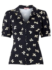 Joe Browns Black Bow Print Jersey Top - Image 5 of 5