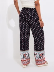 Joe Browns Black Elephant Print Wide Leg Trousers - Image 2 of 5