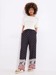 Joe Browns Black Elephant Print Wide Leg Trousers - Image 3 of 5