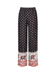 Joe Browns Black Elephant Print Wide Leg Trousers - Image 5 of 5