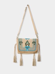 Joe Browns Natural Braided Suede Beaded Cross-Body Bag - Image 1 of 3
