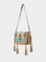 Joe Browns Natural Braided Suede Beaded Cross-Body Bag - Image 2 of 3