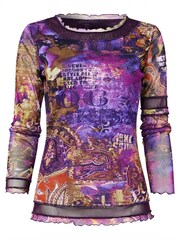 Joe Browns Purple Layered Hem Mesh Top - Image 5 of 5