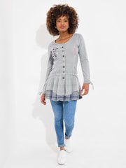 Joe Browns Grey Embroidered Check Hem 100% Cotton Tunic - Image 2 of 5