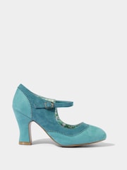 Joe Browns Blue Retro Flared Heel Shoes - Image 1 of 4