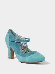 Joe Browns Blue Retro Flared Heel Shoes - Image 2 of 4