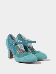Joe Browns Blue Retro Flared Heel Shoes - Image 3 of 4