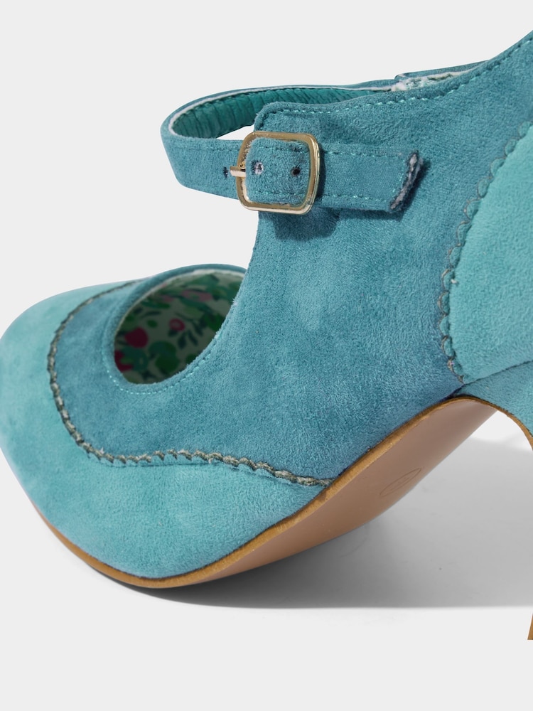 Joe Browns Blue Retro Flared Heel Shoes - Image 4 of 4