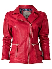 Joe Browns Red Quilted Biker Jacket - Image 5 of 5