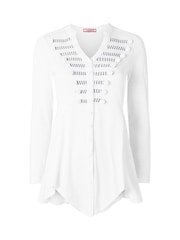Joe Browns White Epaulette Military Style Tunic - Image 2 of 5