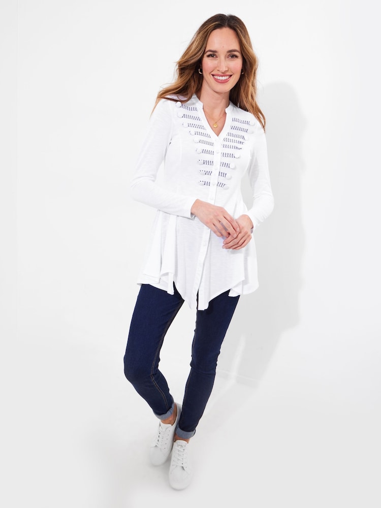 Joe Browns White Epaulette Military Style Tunic - Image 3 of 5