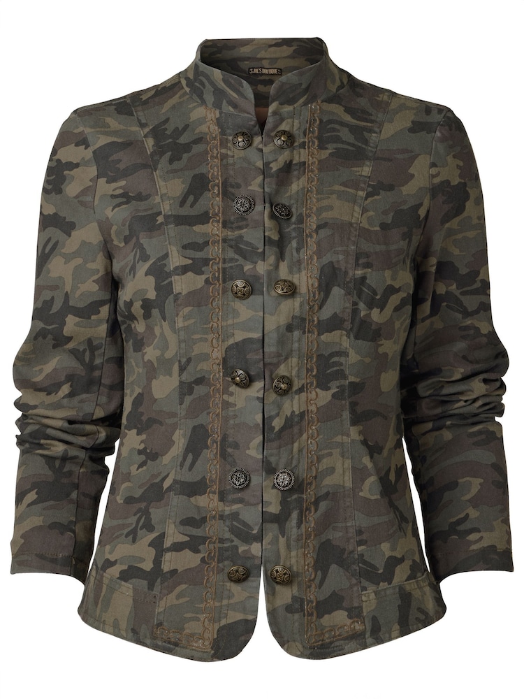 Joe Browns Green Boutique Floral Print Camo Jacket - Image 7 of 8