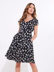 Joe Browns Black Bow Print Knee Length Dress - Image 1 of 5