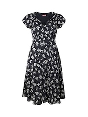 Joe Browns Black Bow Print Knee Length Dress - Image 5 of 5