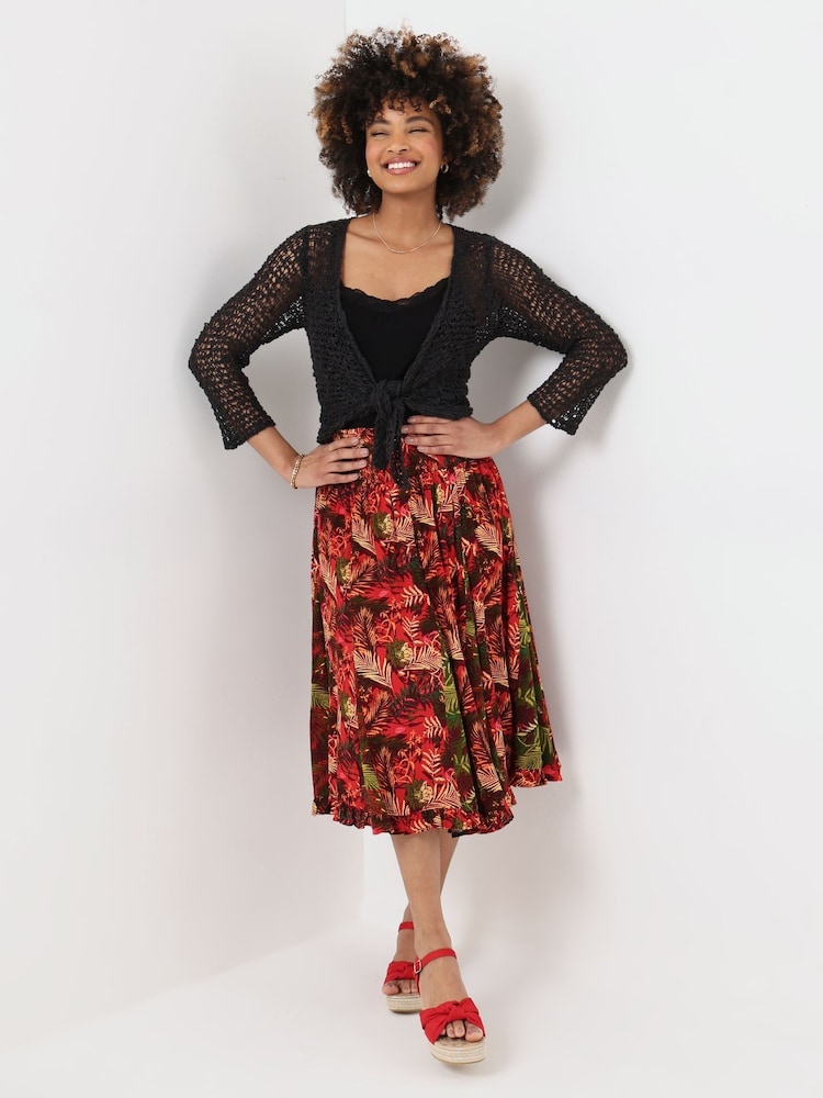 Joe Browns Black Lightweight Popcorn Knit 3/4 Cardigan - Image 2 of 4 Joe Browns Black Lightweight Popcorn Knit 3/4 Cardigan - Image 2 of 4