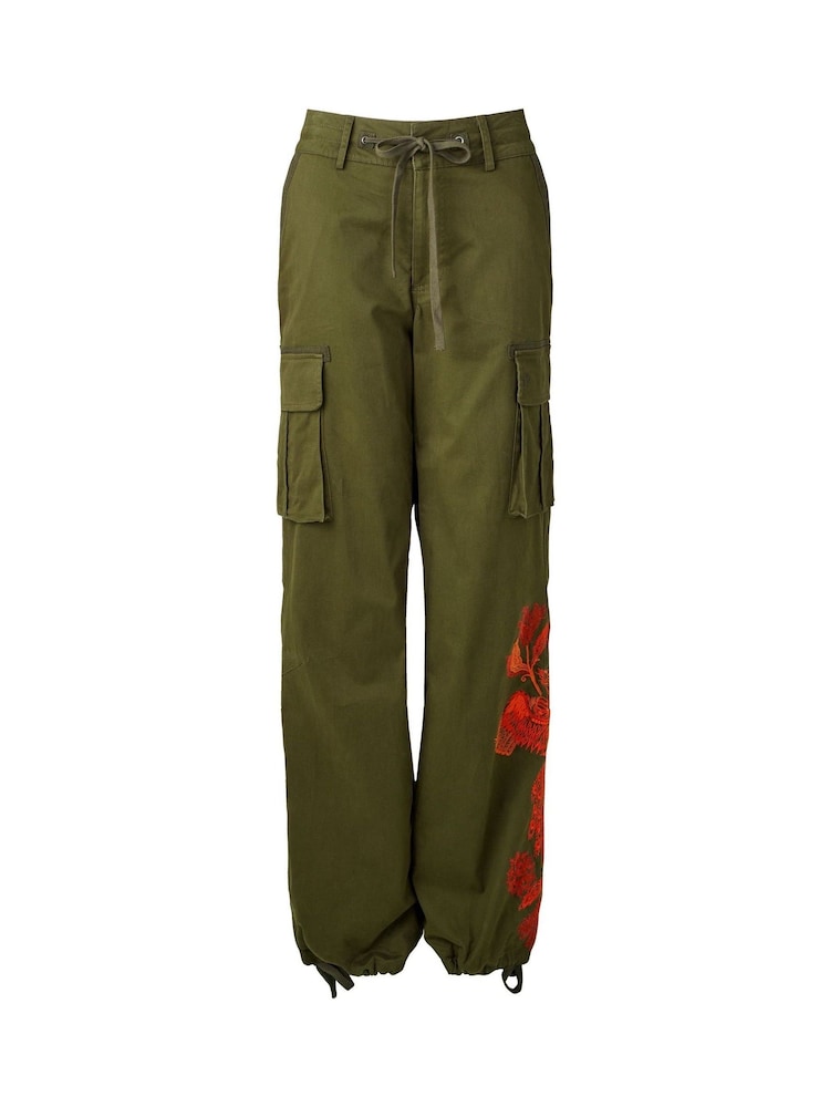 Joe Browns Green Embroidered Adjustable Cargo Joggers - Image 8 of 8