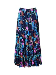 Joe Browns Blue Dark Floral Print Sequin Embellished Skirt - Image 7 of 7