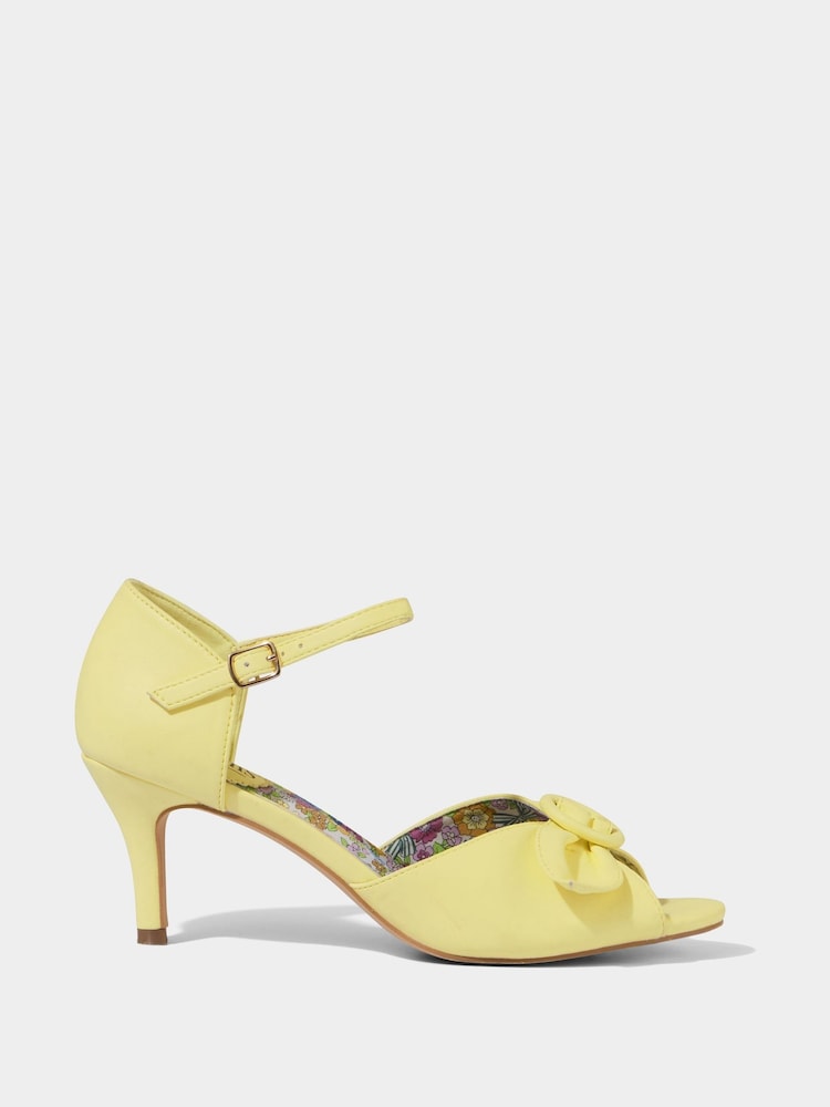 Joe Browns Yellow Buckle Detail Open Toe Heels - Image 3 of 6