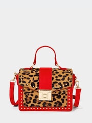 Joe Browns Red Leopard Print Cross-Body Bag - Image 1 of 4