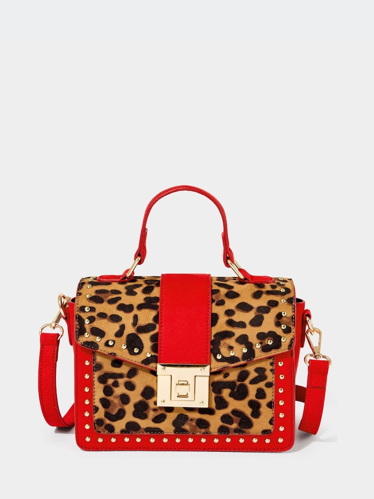 Joe Browns Red Leopard Print Cross-Body Bag - Image 1 of 4